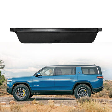EVBASE R1S Trunk Cargo Cover Rivian R1S Retractable Cargo Cover Luggage Shield Shade for Rivian R1S Accessories - acetesla