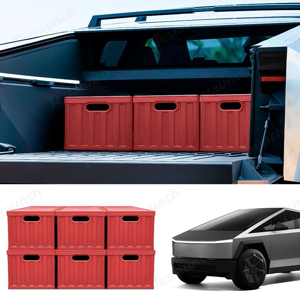 Stackable Tesla Containers Foldable Vault Cargo Bins for Tesla Cybertruck