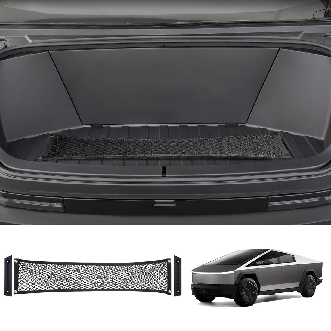 Front Trunk L - Track + Cargo Net for Cybertruck - acetesla