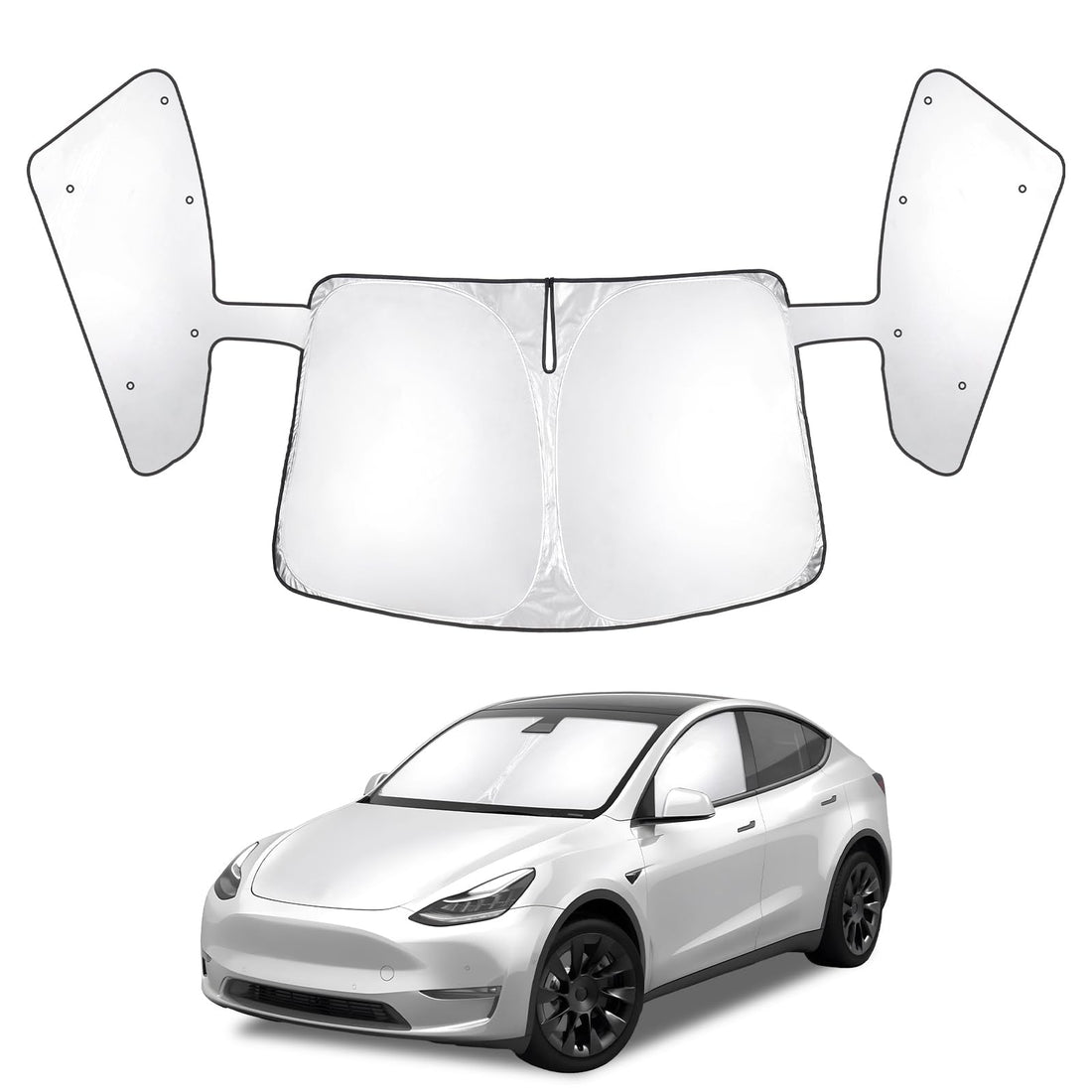Front Windshield and Side Window 2 in 1 Integrated Sun Visor Cover for Tesla Model Y - acetesla