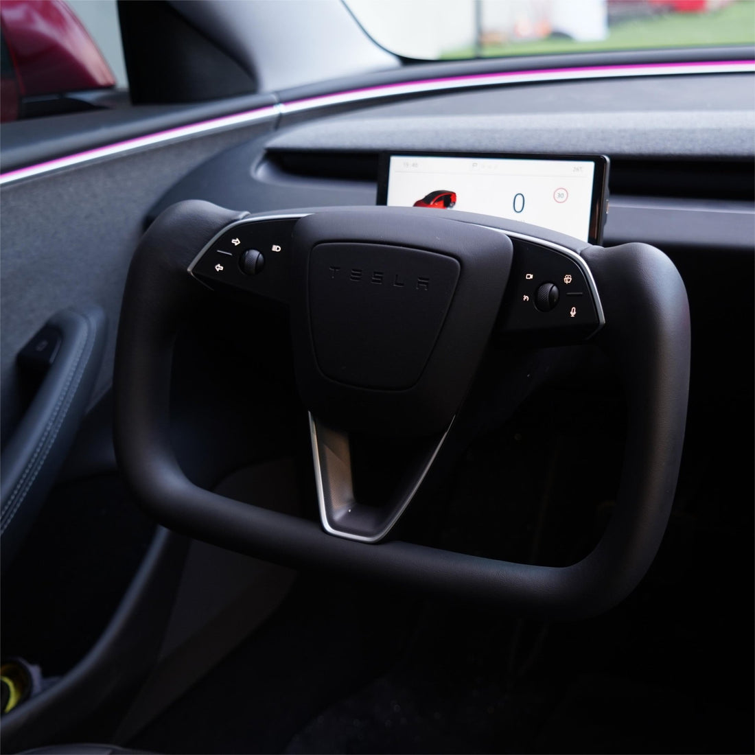 Model 3 Highland Yoke Plaid Steering Wheel - acetesla