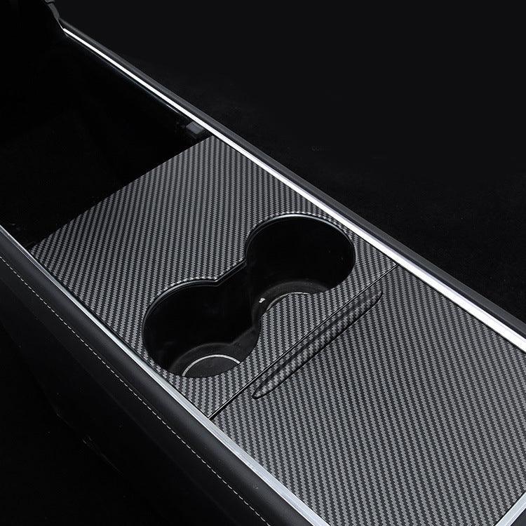 Model 3 & Y Center Console Cover (Carbon Fiber Pattern ABS) (Gen.2) for Tesla(2021 - 2023) - acetesla
