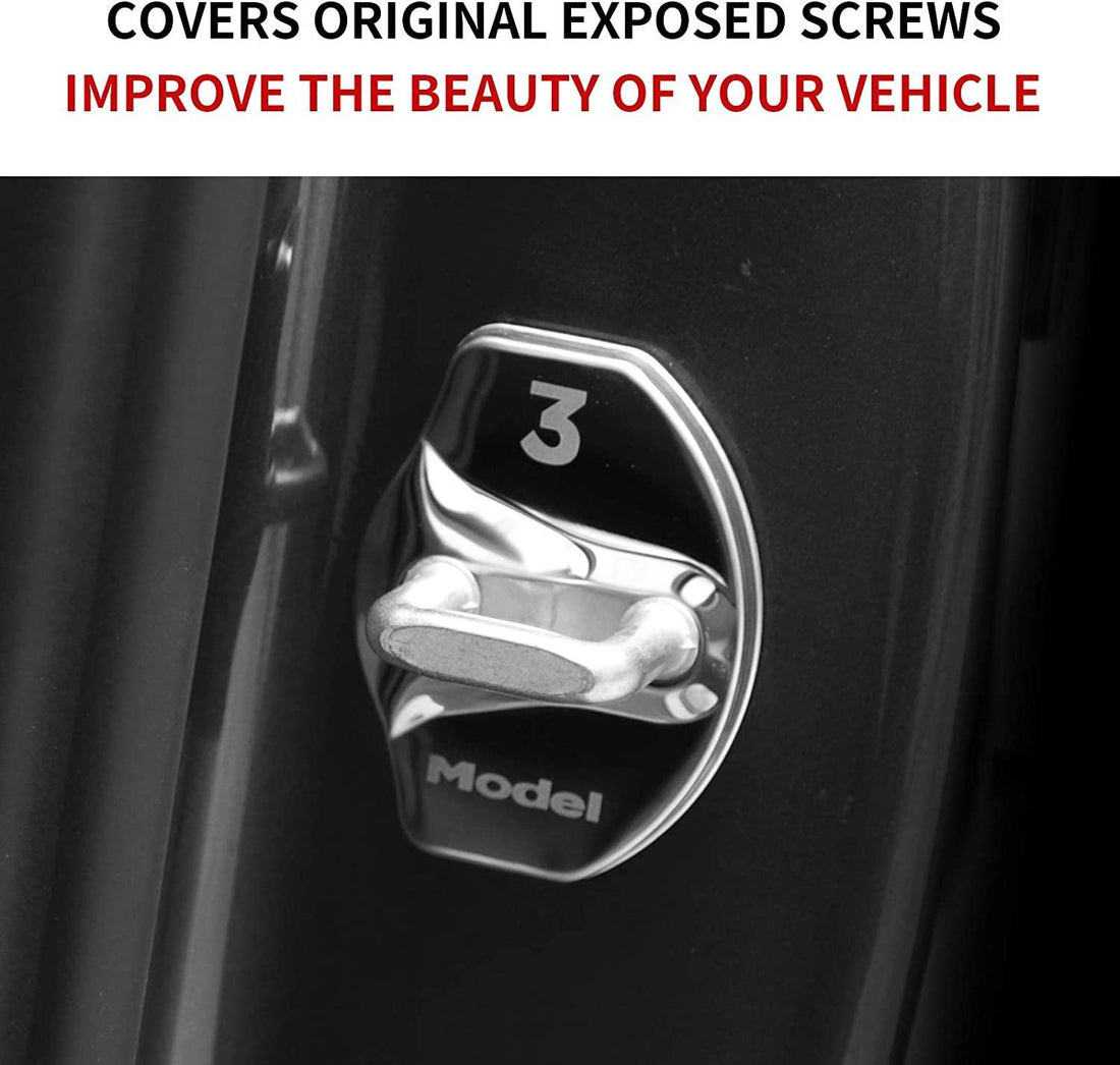 Model 3/Y Door Latch Lock Covers CF Coated (Set Of 4) - acetesla