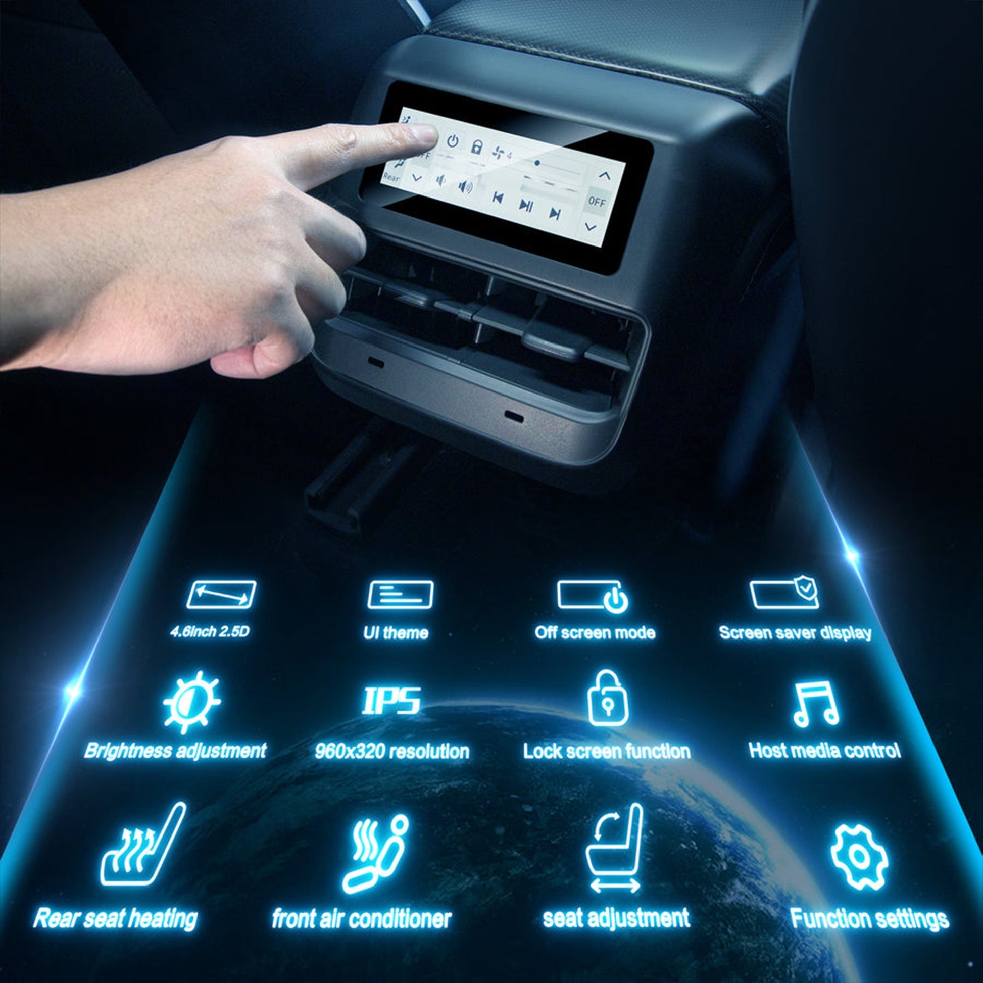Model 3/Y Rear Climate & Music Control Screen - acetesla