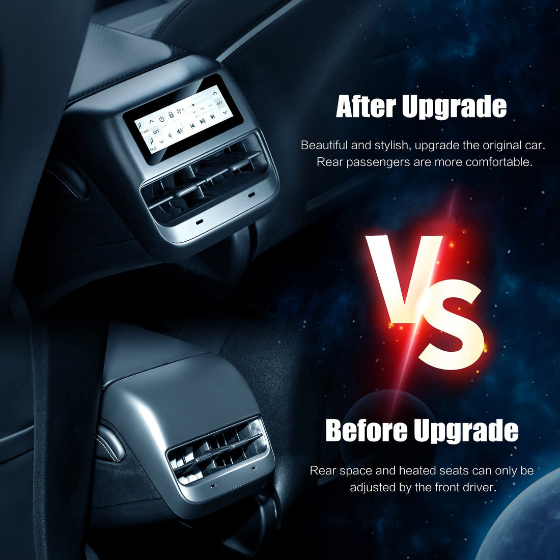 Model 3/Y Rear Climate & Music Control Screen - acetesla