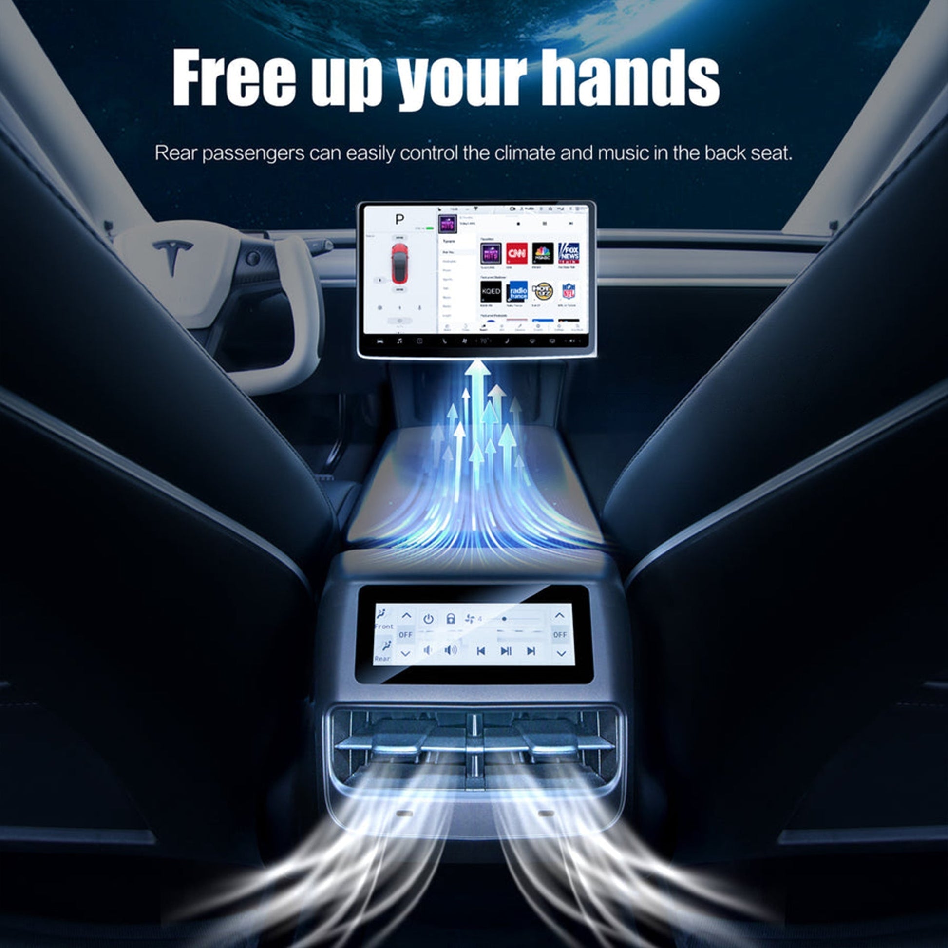 Model 3/Y Rear Climate & Music Control Screen - acetesla