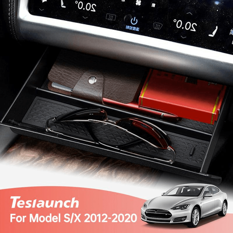 Model S X Center Console Organizer Storage Box Cubby Drawer for Tesla - acetesla