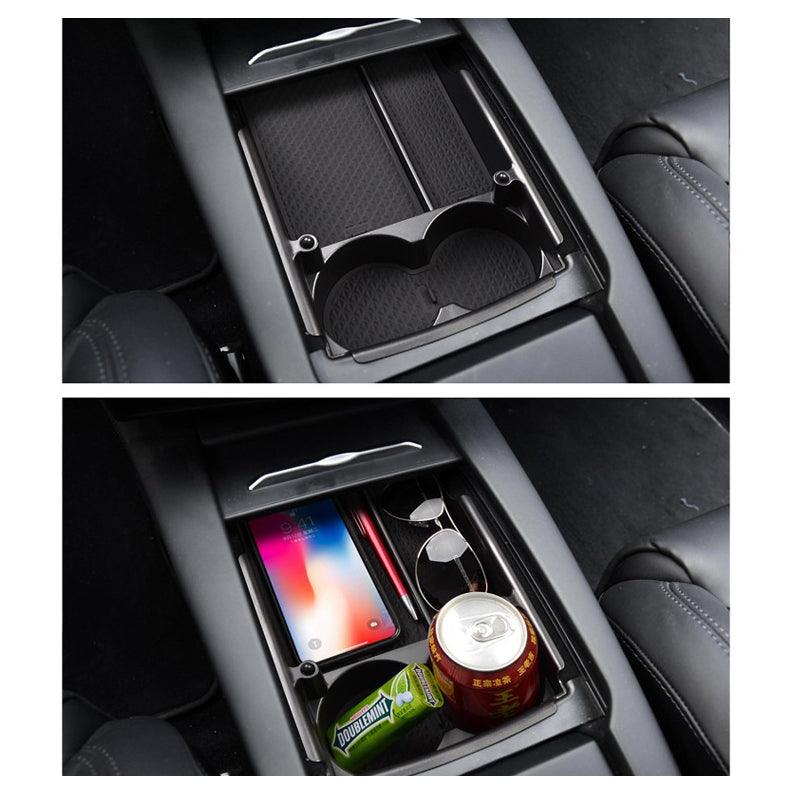 Model S/X Center Console Organizer Storage Box Tray Cup Holder (2016 - 2020) - acetesla