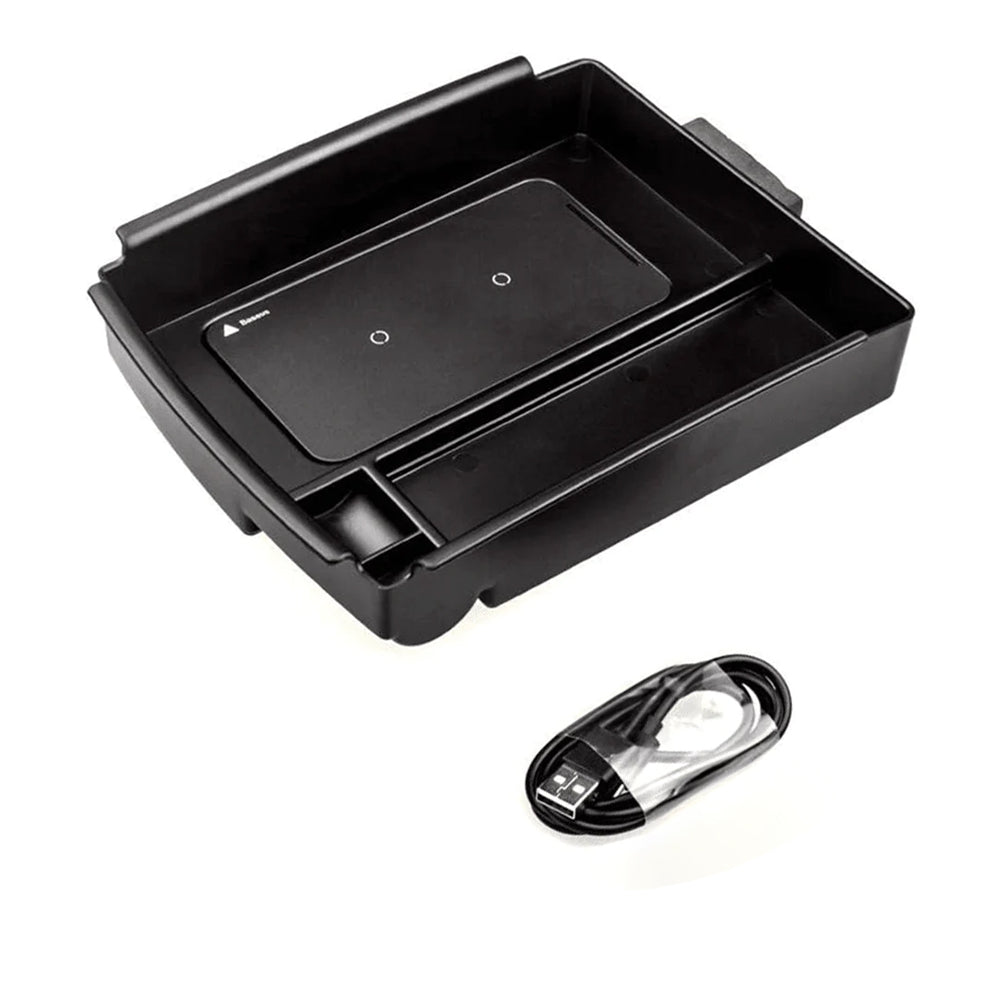 Model S/X Center Console Organizer Storage Box With Wireless Phone Charger (2016 - 2020) - acetesla