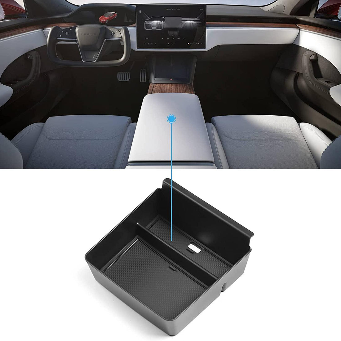 Model X/S 2021 - 2024 Center Console Organizer Tray Compatible Organizer for Tesla - acetesla