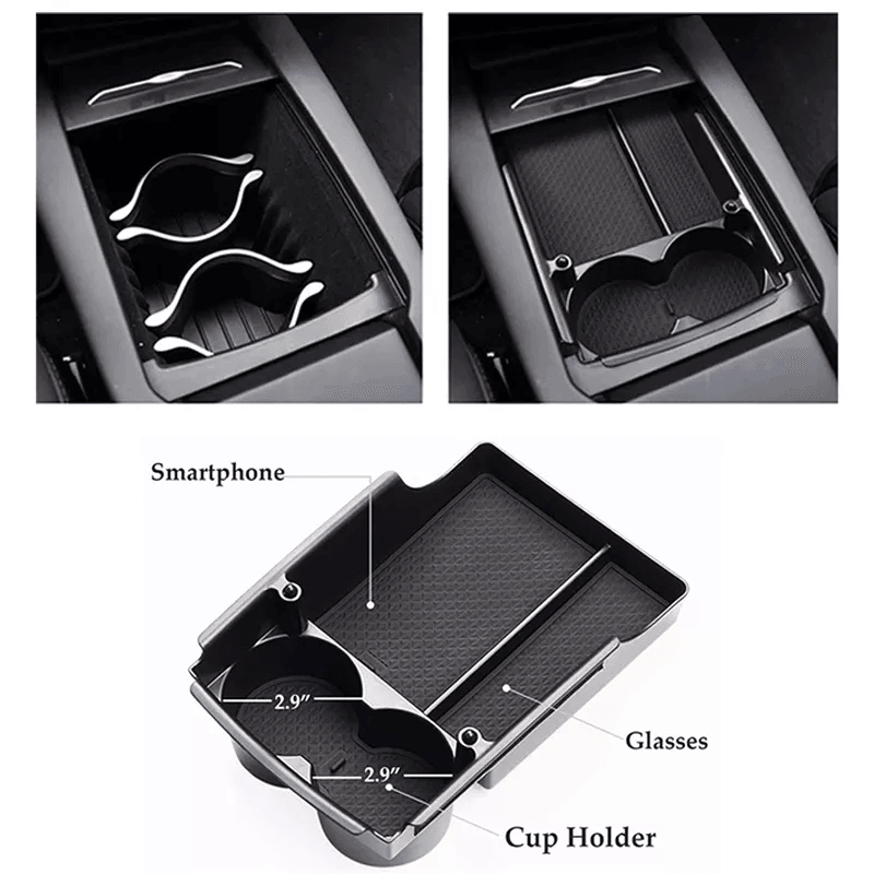 Model X/S Center Console Organizer with Cup Holder for Tesla(2016 - 2020) - acetesla