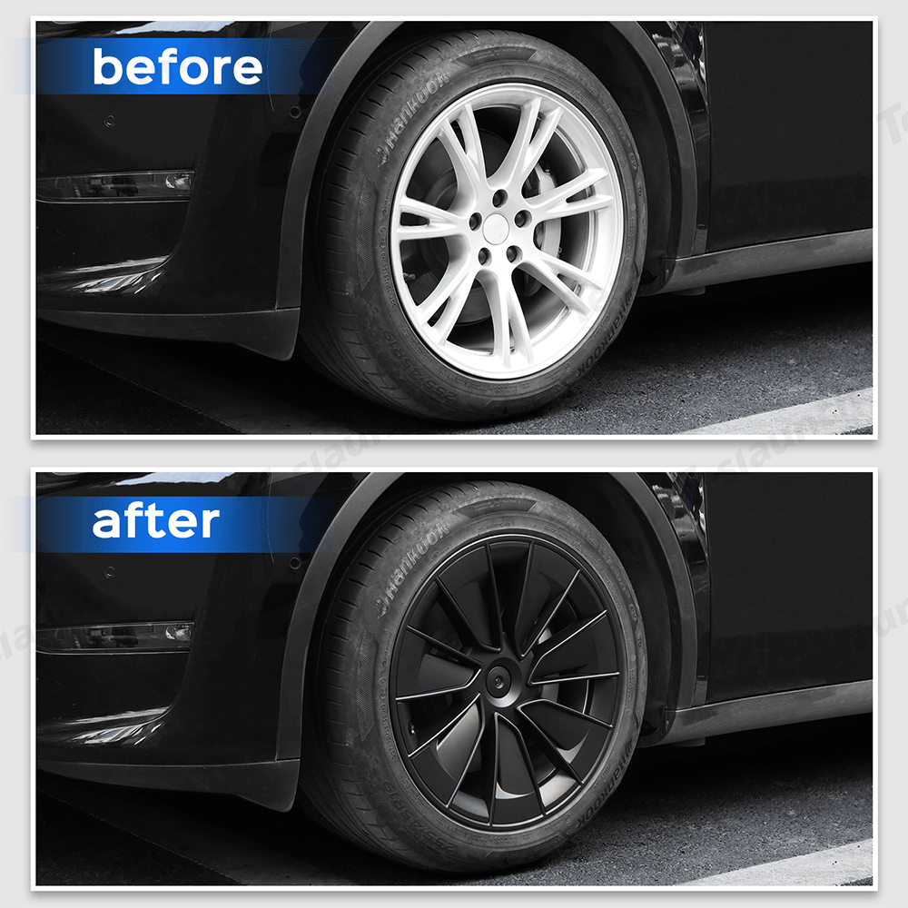 Model Y 19" Gemini Wheel Hubcaps (Set of 4) for Tesla Model Y - Inspired by Model 3 Highland Performance 20'' Forged Wheels - acetesla