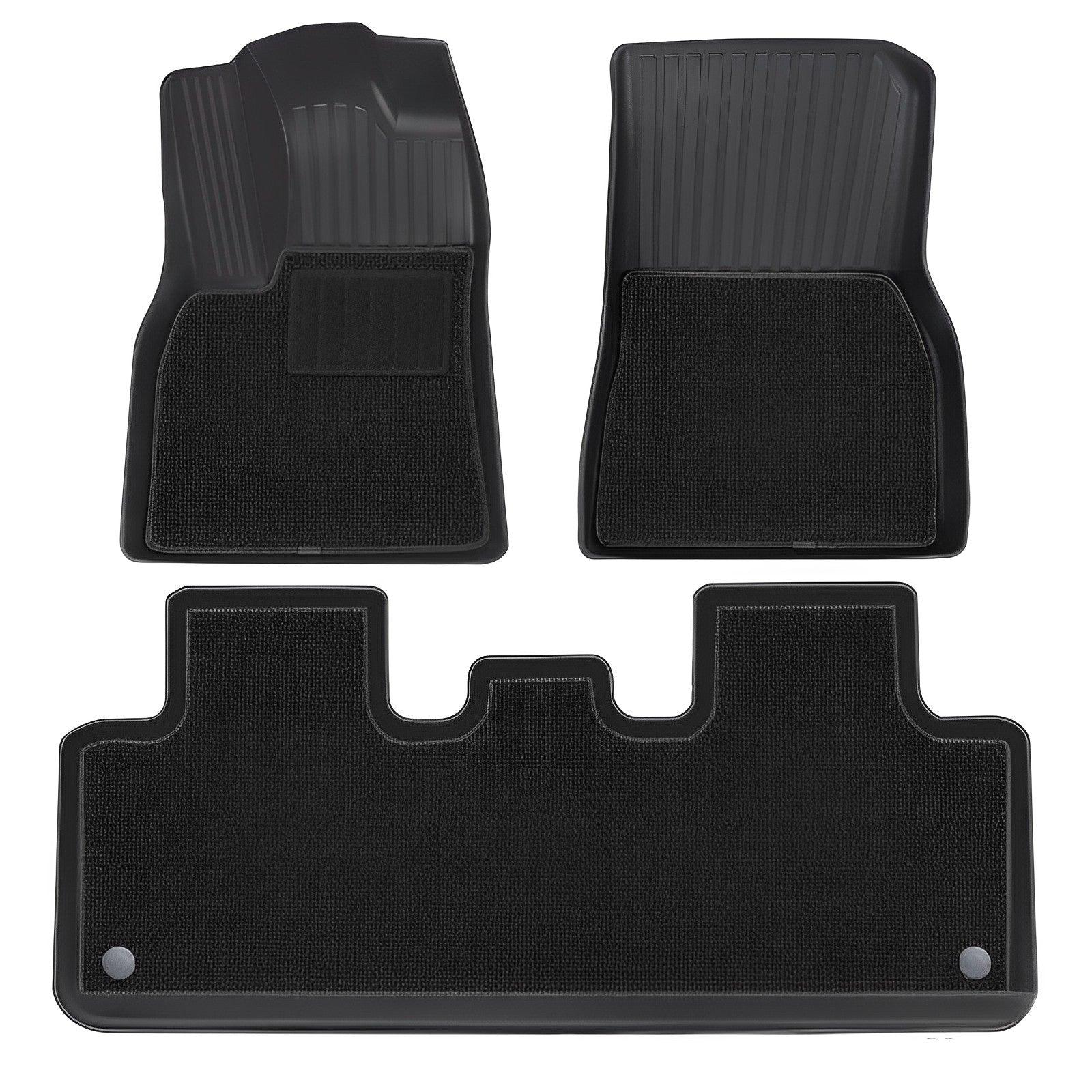 Model Flocking Model Y Floor Mats All Weather Double Layer Flocking TPE for Tesla(202
