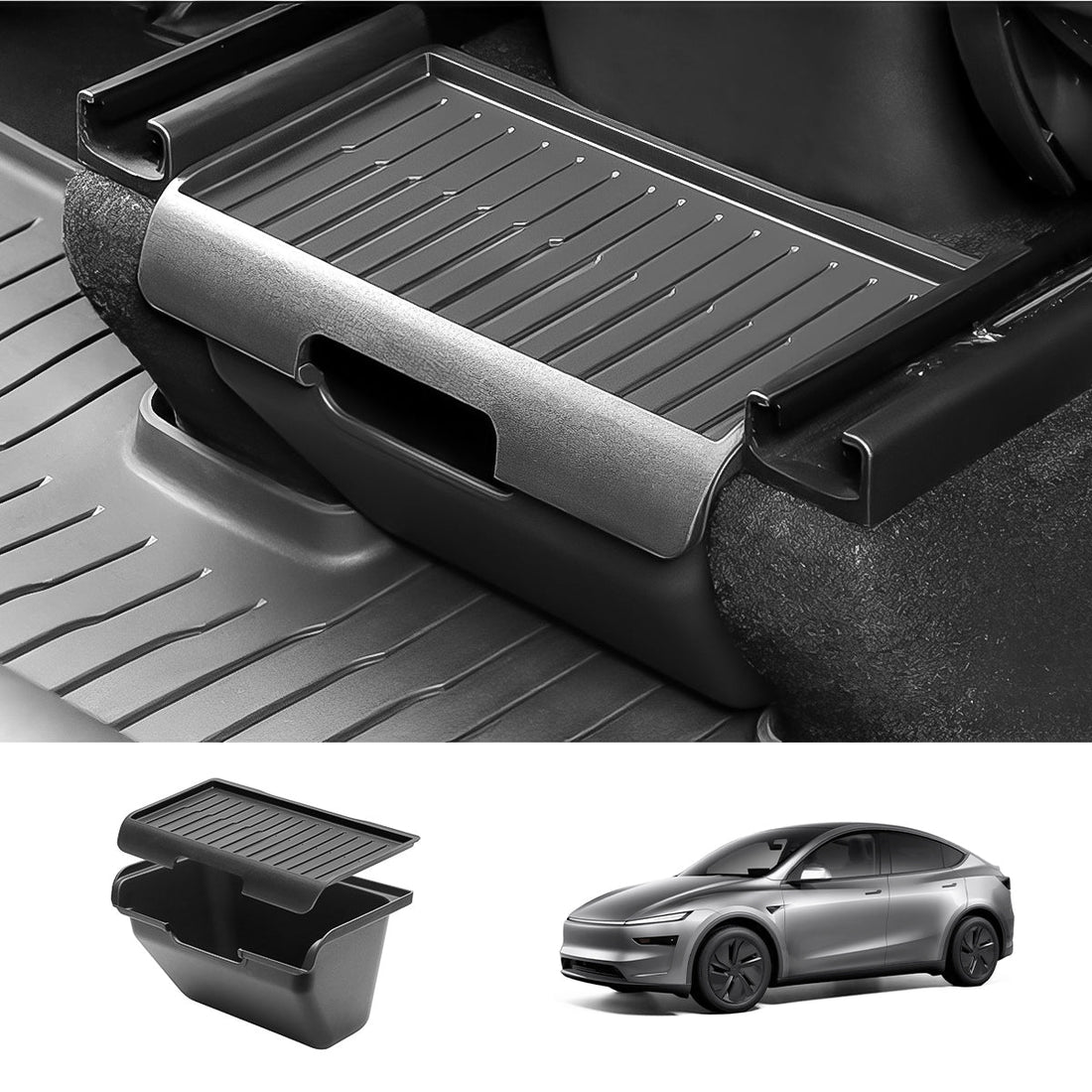 Multi - Functional Rear Flip - Top Trash & Storage Bin for Tesla Model Y Juniper 2025+ - acetesla