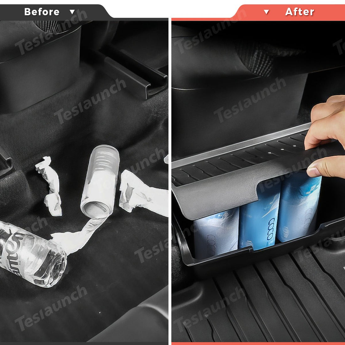 Multi - Functional Rear Flip - Top Trash & Storage Bin for Tesla Model Y Juniper 2025+ - acetesla