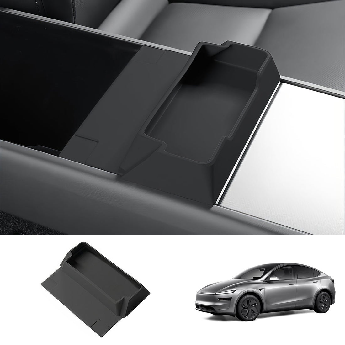 Multi - Functional Silicone Center Console Glasses Tray for Tesla Model Y Juniper 2025+ - acetesla
