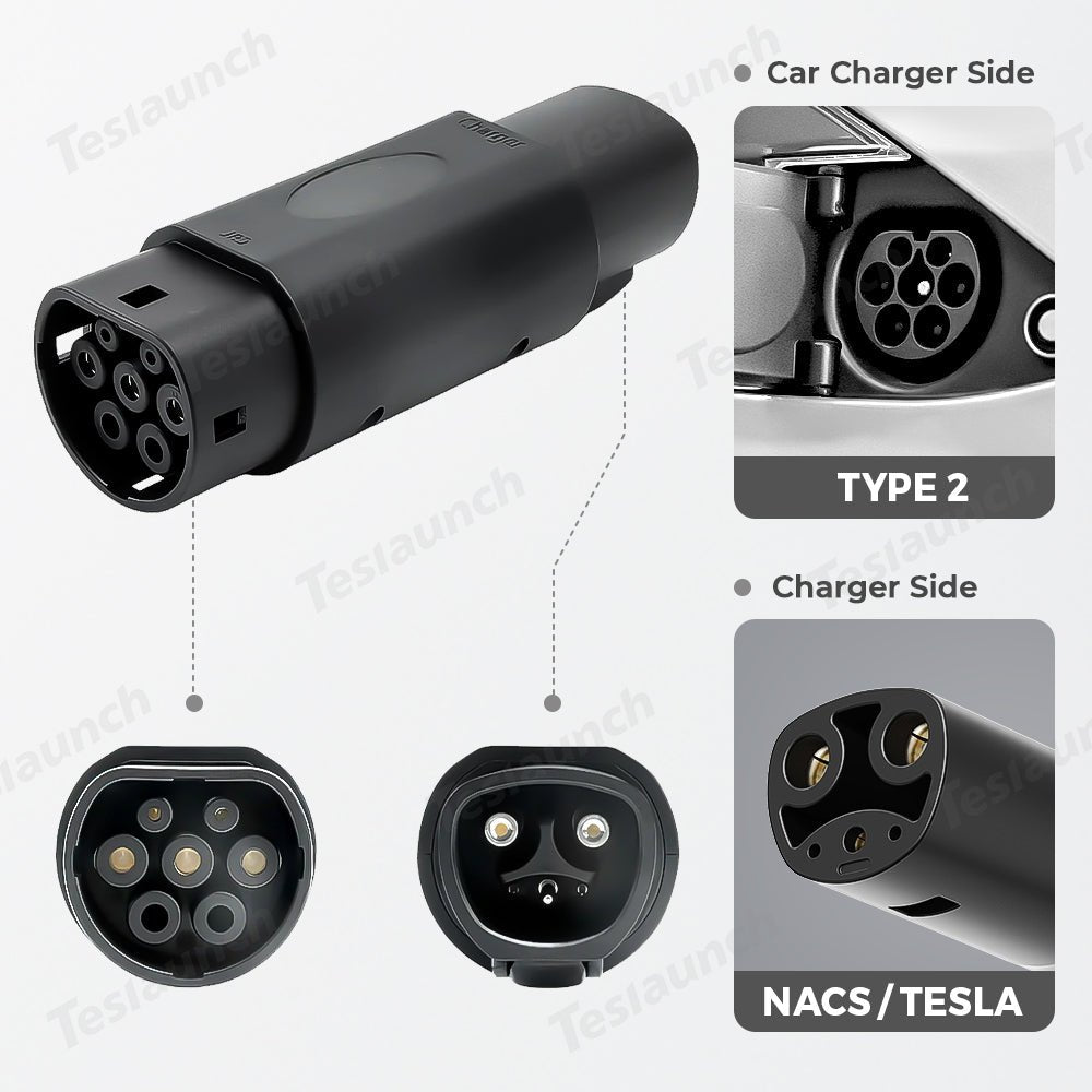 NACS/Tesla to Type 2 EV Charge Adapter for Tesla Model 3/Y/S/X/Cybertruck - acetesla
