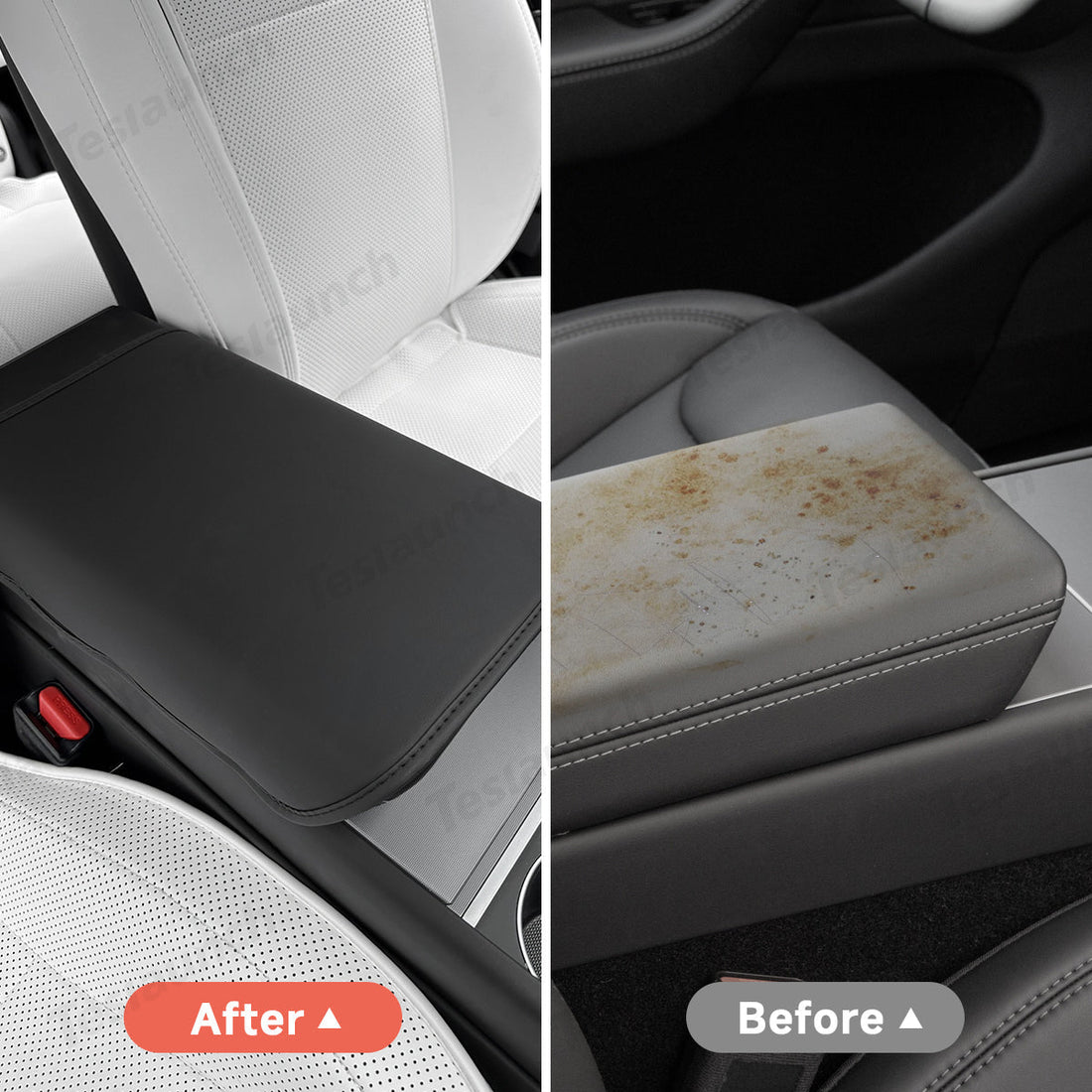 Nappa Leather Center Console Armrest Cover – Stylish Protection for Tesla Model Y Juniper 2025+ - acetesla