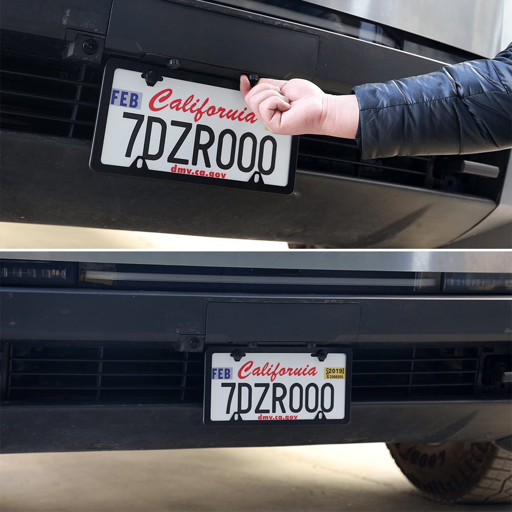 No - Drill Front License Plate Holder for Cybertruck - acetesla