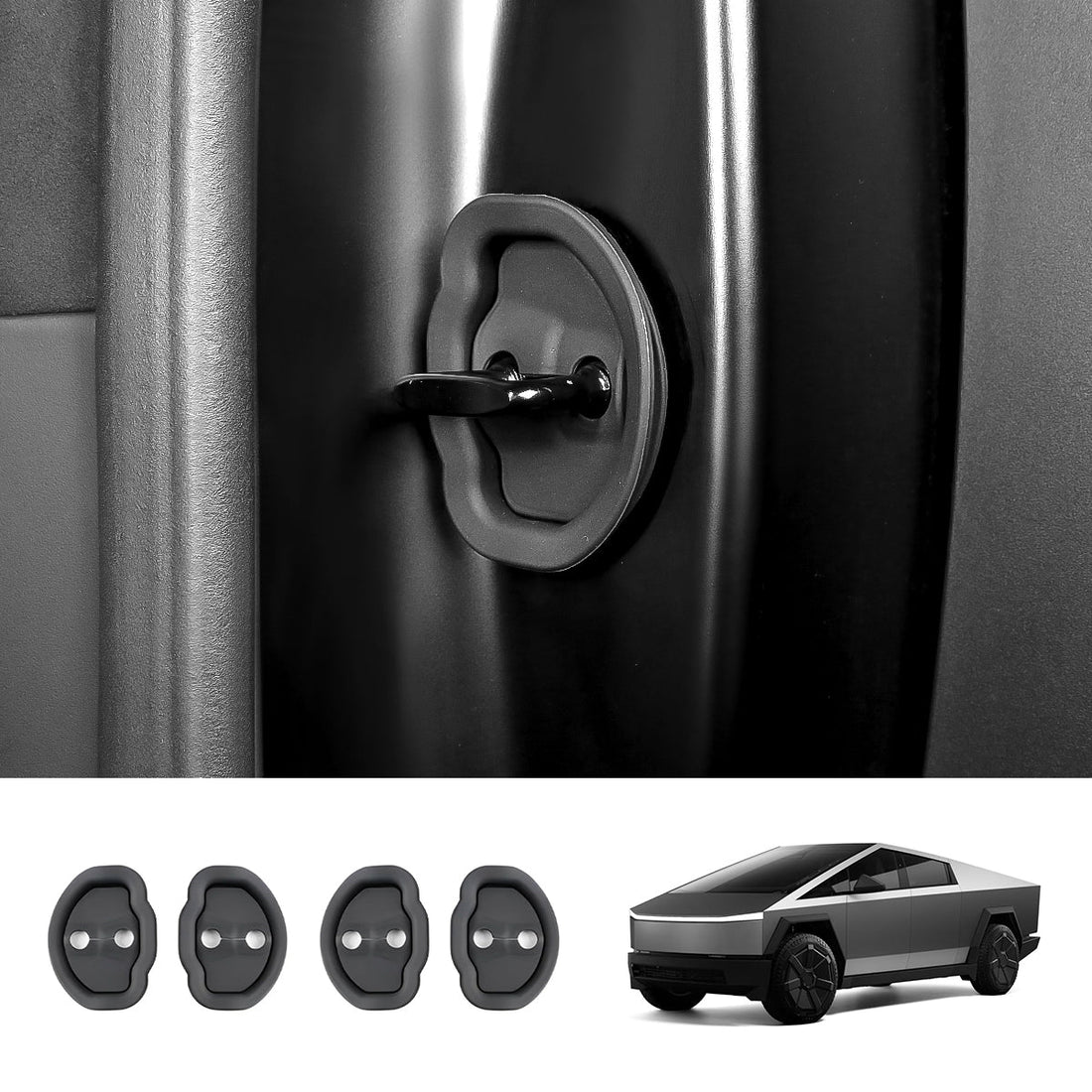 Noise Reduction Door Latch Lock Cover for Cybertruck (4 Pcs) - acetesla