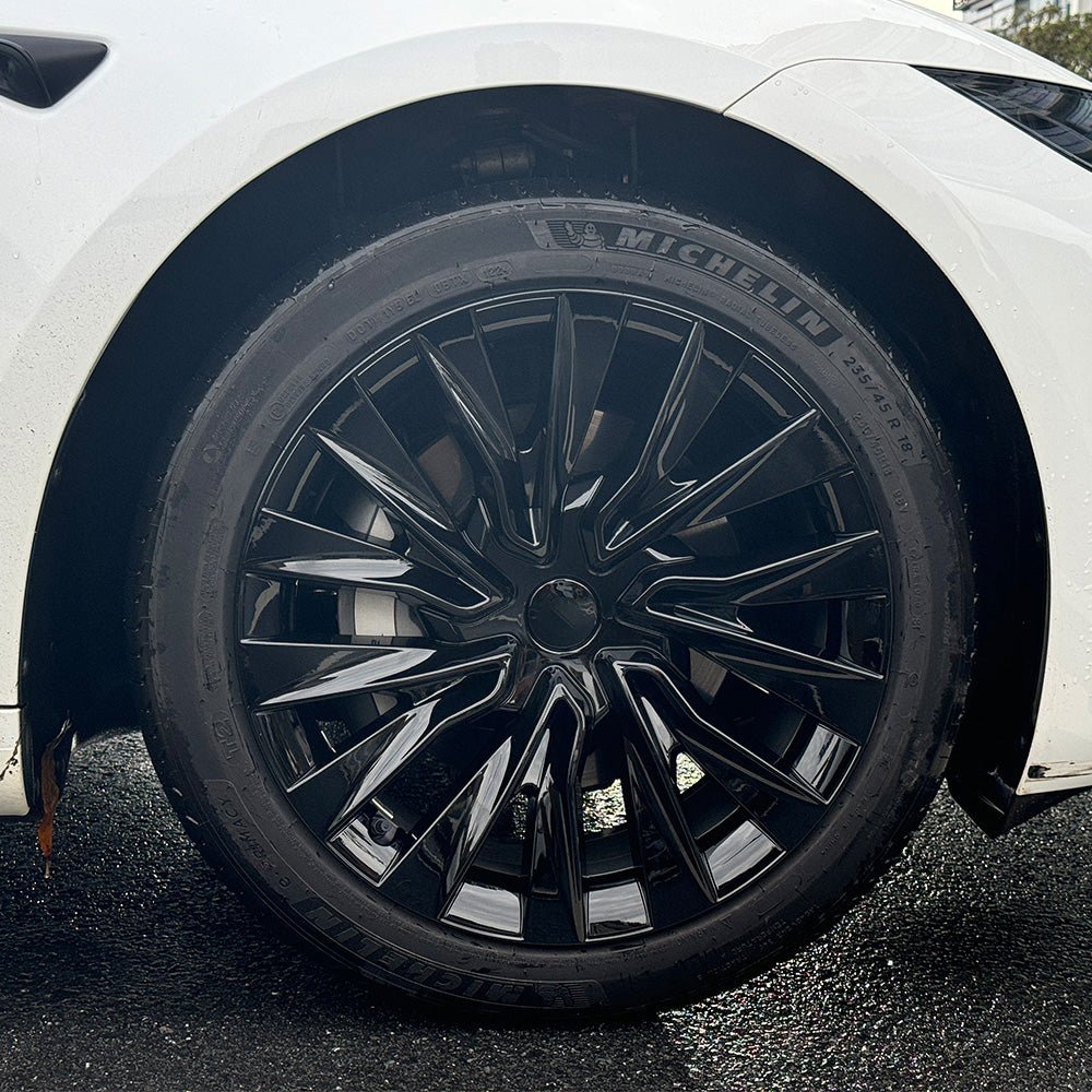 Nova Style Wheel Hubcaps (Set of 4) for Tesla 2024+ Model 3 Highland 18'' Photon Wheels (Inspired by 19'' Nova Wheels) - acetesla