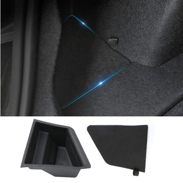 Original Kofferraumseiten-Aufbewahrungsbox + Abdeckung passend für Tesla Model 3 【1 Stück】