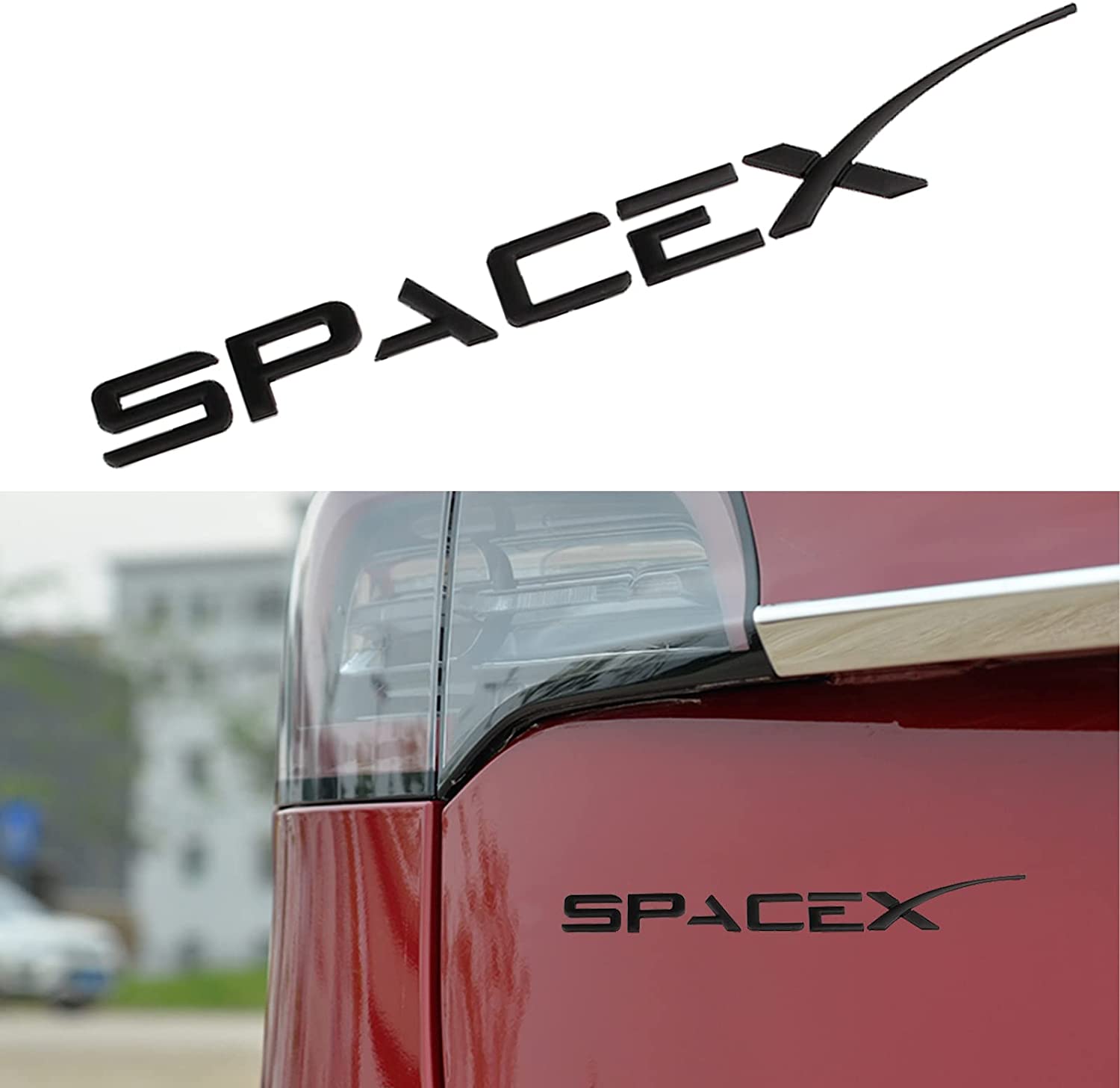 PLAID LETTERING EMBLEM TRUNK BADGE STICKER FOR TESLA