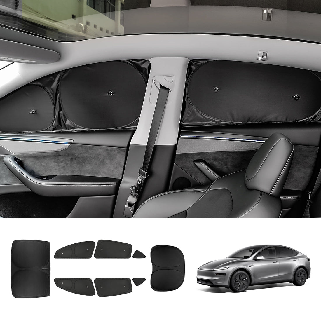 Privacy & Thermal Insulation Sunshade Curtains for Tesla Model Y Juniper 2025+ - acetesla