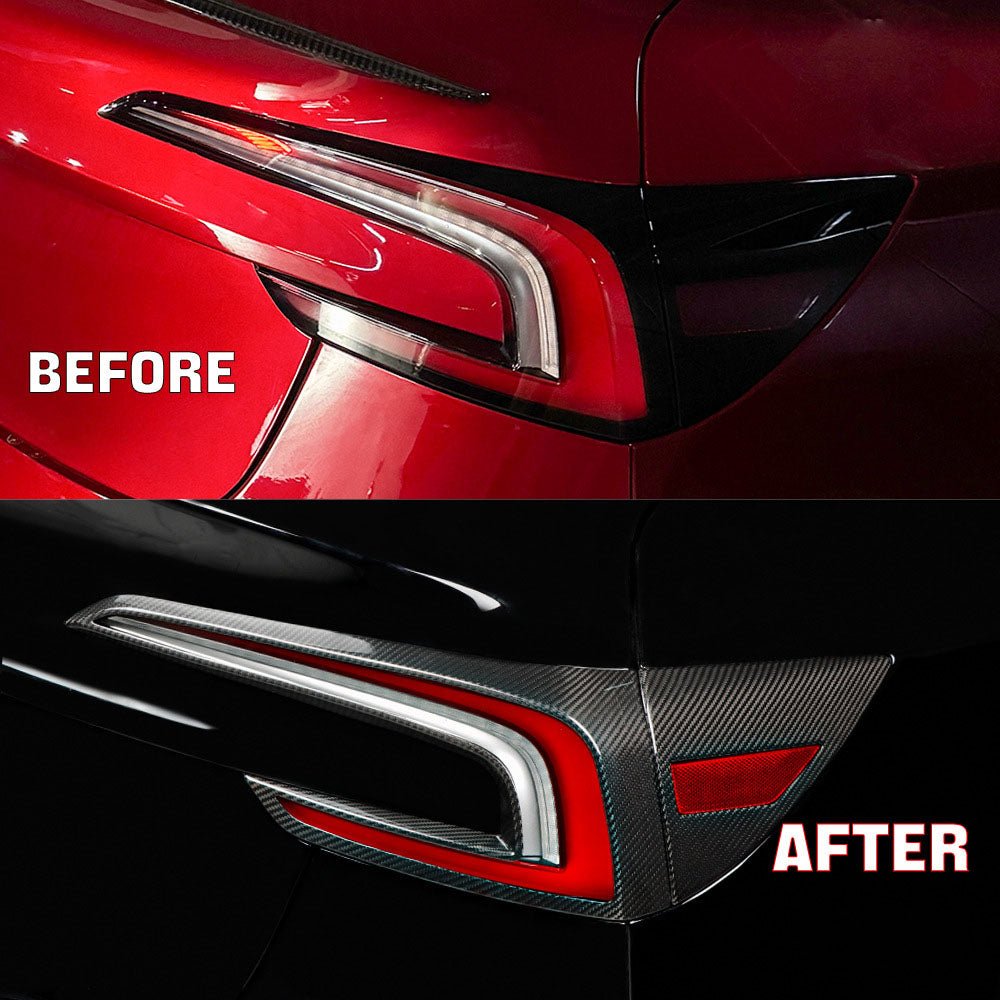 [Real Carbon Fiber] 2024 Model 3 Highland Real carbon fiber tail light frame (2 pcs) - acetesla