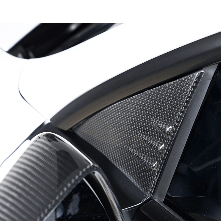 [Real Carbon Fiber] A - pillar Triangle Spoiler Cover For Tesla 2024+ Model 3 Highland (2 Pcs) - acetesla