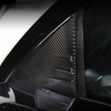 Echte Carbonfaser-A-Säulenfenster, geeignet für Tesla Model Y 2020–2023 