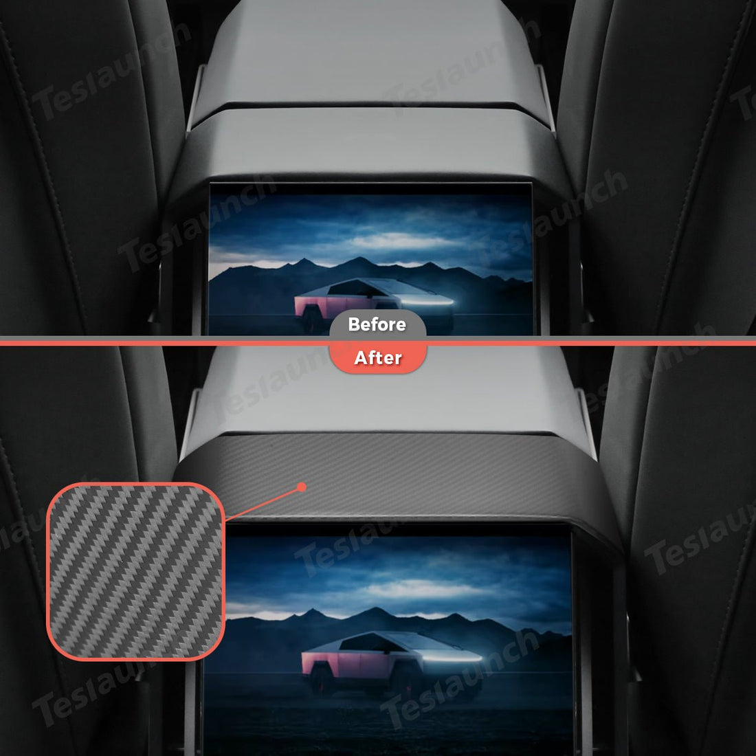 [Real Carbon Fiber] Backseat Air Vent Top Cover for Cybertruck - acetesla