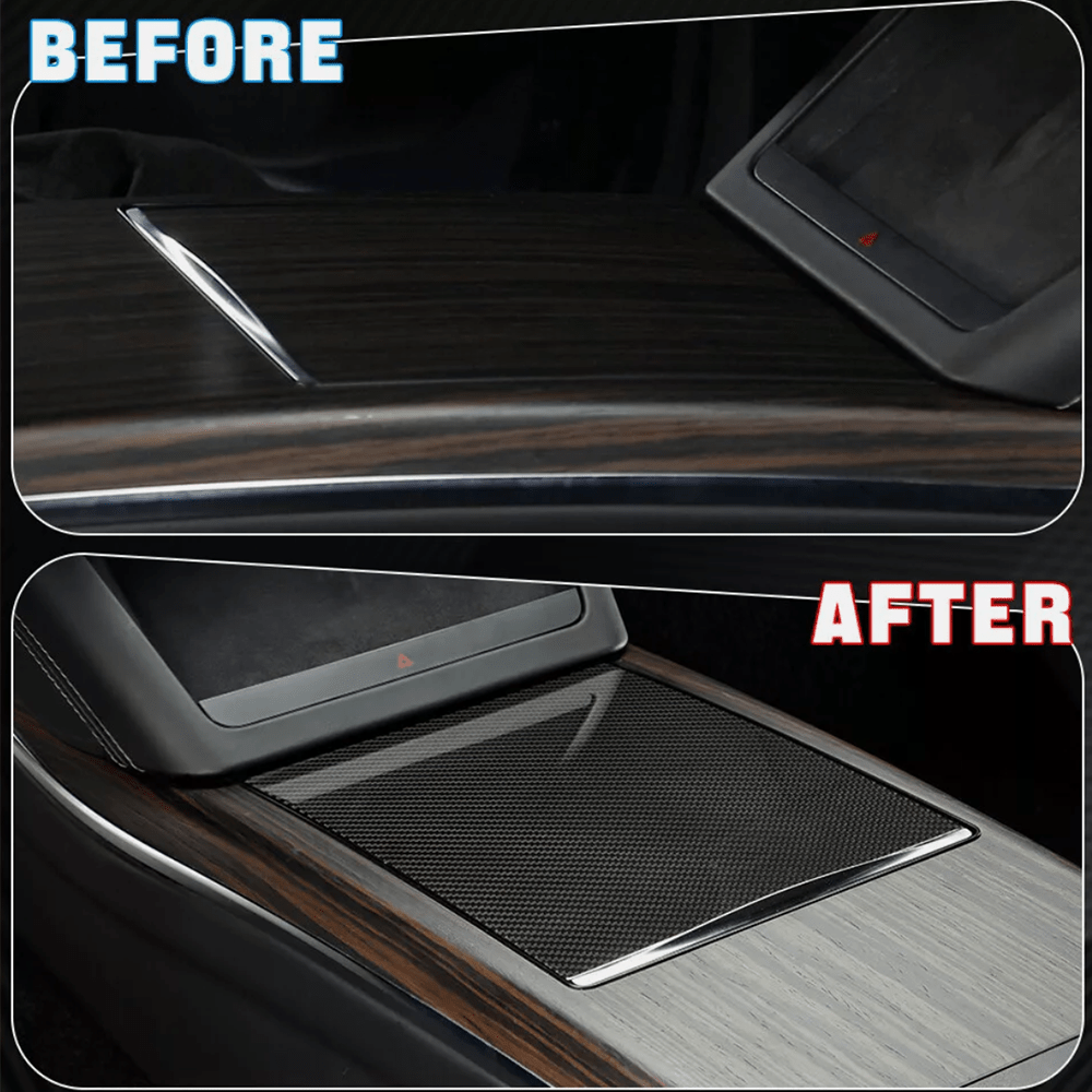 [Real Carbon Fiber] Center Console Trim Cover for Tesla Model S/X 2022+ - acetesla