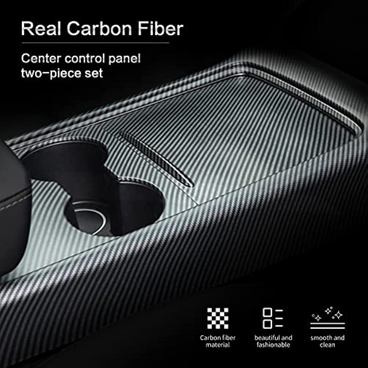 Real Carbon Fiber Console Cover for Tesla Model 3 Model Y 2021-2023 - acetesla