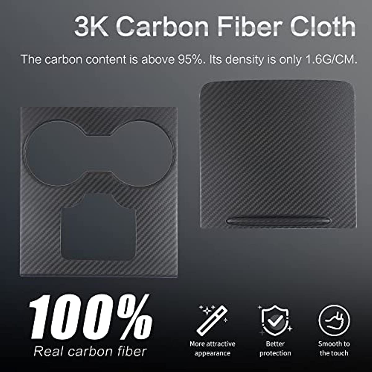 Real Carbon Fiber Console Cover for Tesla Model 3 Model Y 2021-2023 - acetesla