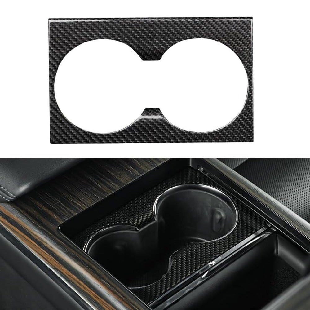 [Real Carbon Fiber] Console Cup Holder Cover for Tesla Model S/X 2022+ - acetesla