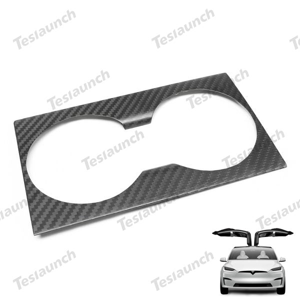 [Real Carbon Fiber] Cup Holder Cover For Model X 2021+ - acetesla