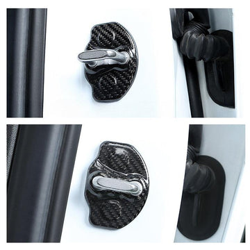 [Real Carbon Fiber] Door Latch Lock Cover Protector for Tesla Model 3/Y (4pcs) (2017 - 2023) - acetesla
