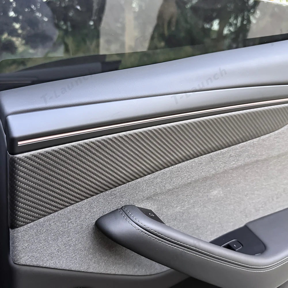 Real Carbon Fiber Door Trim for Tesla Model Y Juniper 2025+ - acetesla