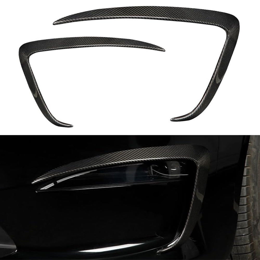 [Real Carbon Fiber] Front Fog Light Trim Covers (2PCS) for Tesla Model S 2022+ - acetesla