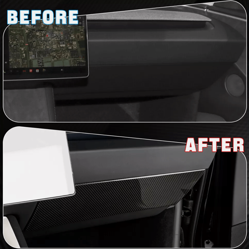 [Real Carbon Fiber] Glove Box Panel Cover for Tesla Model 3 Highland 2024+ - acetesla