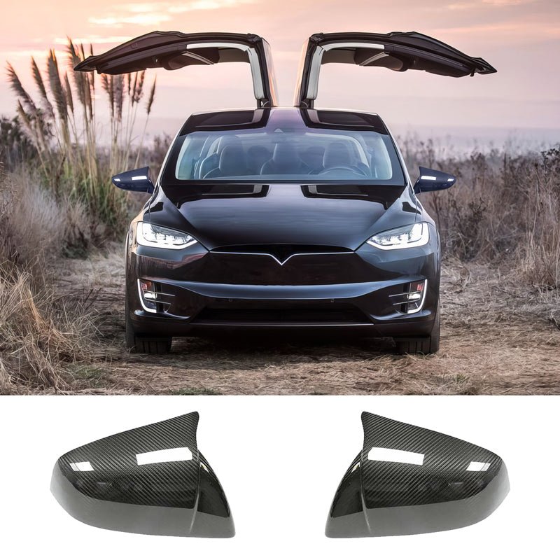 [Real Carbon Fiber] GT Style Rear View Mirrors Cover Cap for Tesla Model X 2021+ - acetesla