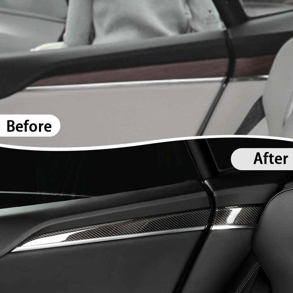 [Real Carbon Fiber] Inner Door Trim Cover for Tesla Model S 2022+ - acetesla
