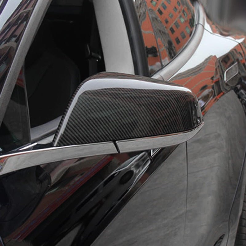 [Real Carbon Fiber] OEM Rear View Mirror Covers (1 Pair) for Tesla Model X 2021+ - acetesla