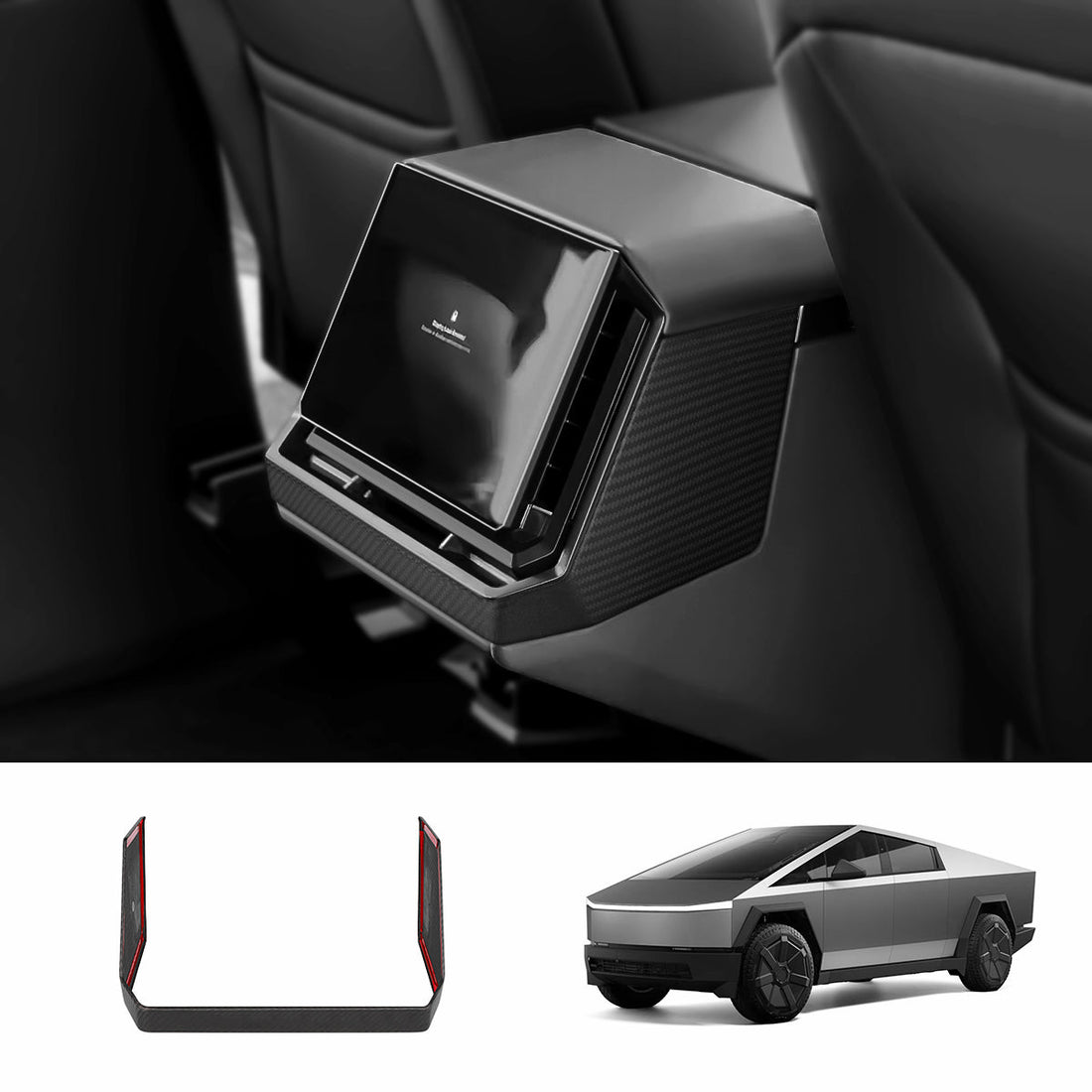[Real Carbon Fiber] Rear Screen Frame Cover for Cybertruck - acetesla
