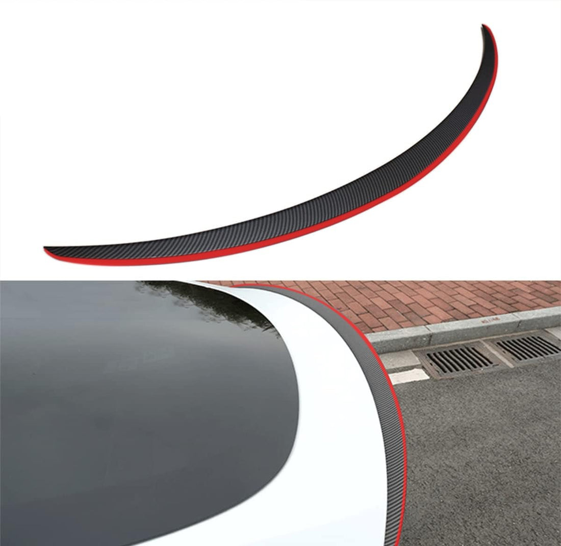 [Real Carbon Fiber] Spoiler Wing With Red Line for Tesla Model Y/3 - acetesla