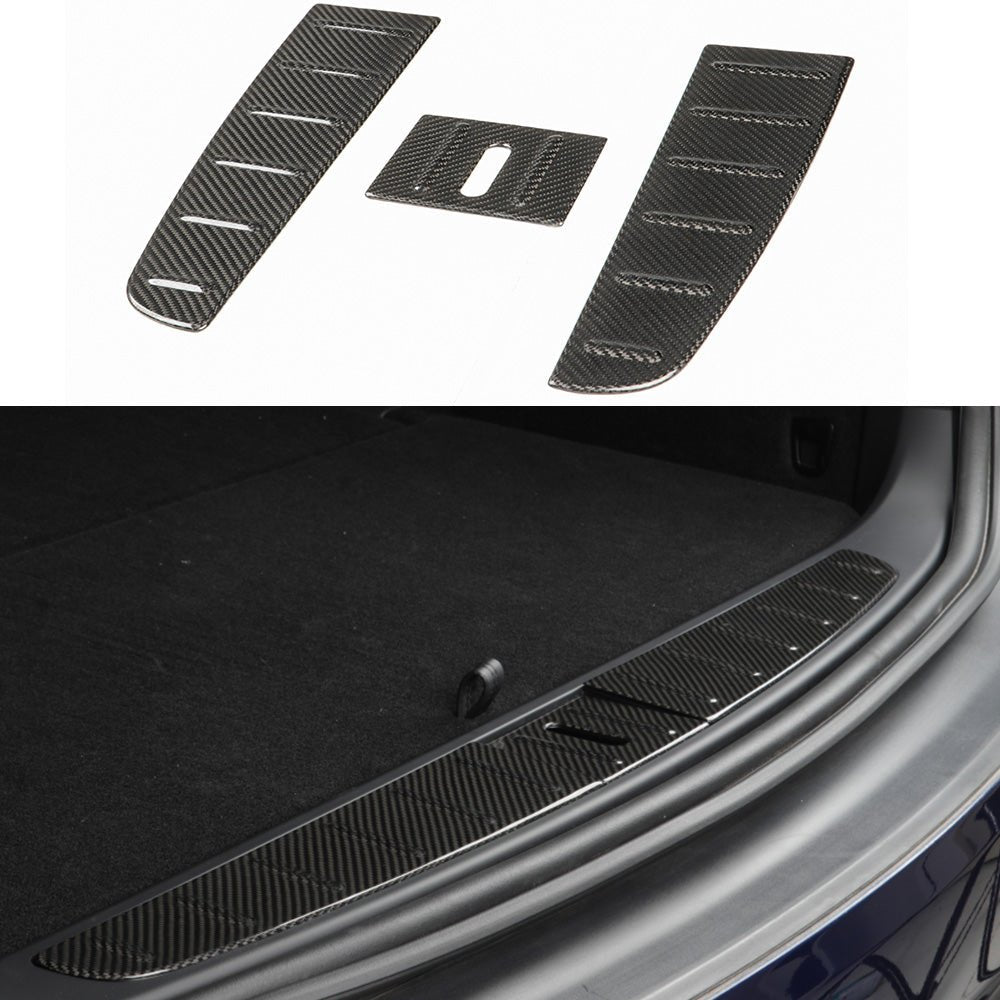 [Real Carbon Fiber] Trunk Sill Trim Covers (3 PCS) for Tesla Model X 2022+ - acetesla