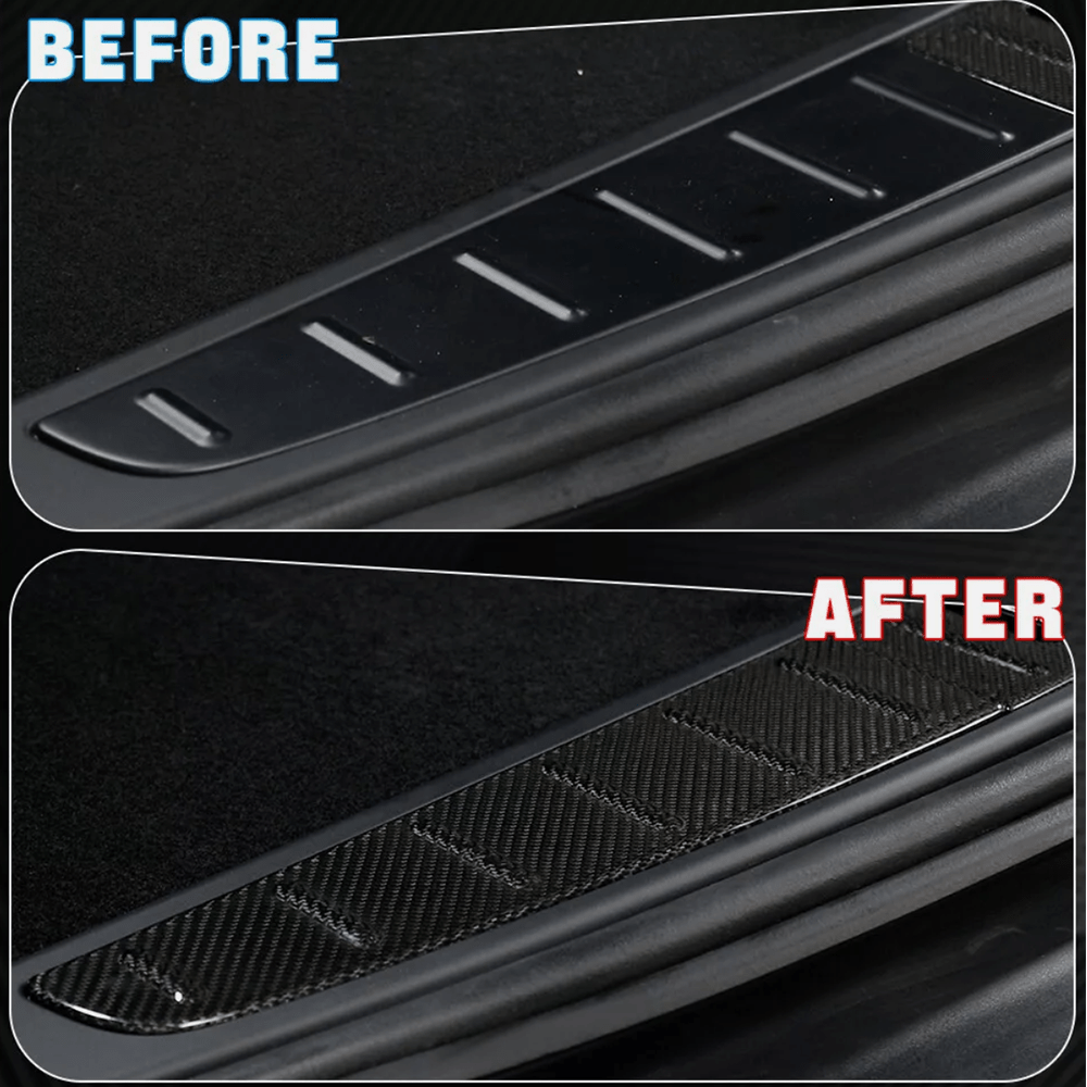 [Real Carbon Fiber] Trunk Sill Trim Covers (3 PCS) for Tesla Model X 2022+ - acetesla