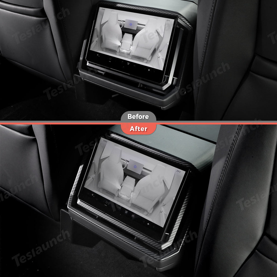 Rear AC Vent Trim Cover (Carbon Fiber Pattern ABS) for Cybertruck - acetesla