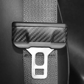 Rear Carben Fiber Cover Driving Seat Belt Decorative Patch for Tesla Model 3 Model Y Set of 2 - acetesla